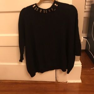 Jeweled neck sweater